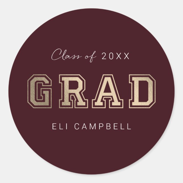 Bright Varsity Graduation Stickers Envelope Seals (Front)