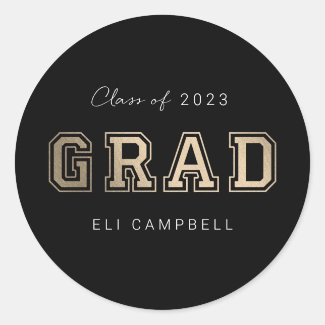 Bright Varsity Graduation Stickers Envelope Seals (Front)