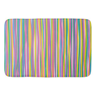 Bright Vertical Summer Stripes Bath Mat