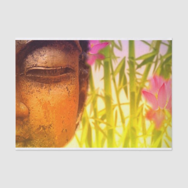 Bright & Vibrant Buddha & Bamboo Tissue Paper (Front)