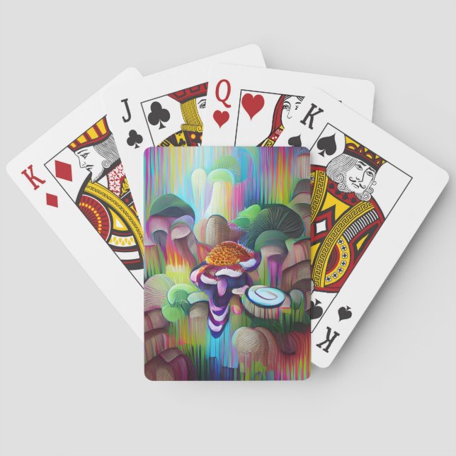 Bright Vibrant Colourful Psychedelic Pattern Playing Cards (Back)