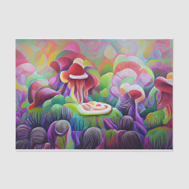 Bright Vibrant Colourful Psychedelic Pattern Tissue Paper (Front)