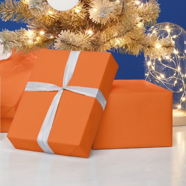 Bright Vibrant Orange - Wrapping Paper Roll (Holidays)