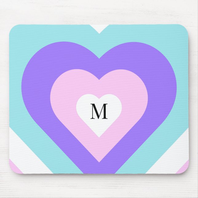 Bright Vibrant Y2k 2000s Multiple Hearts  Mouse Pad (Front)