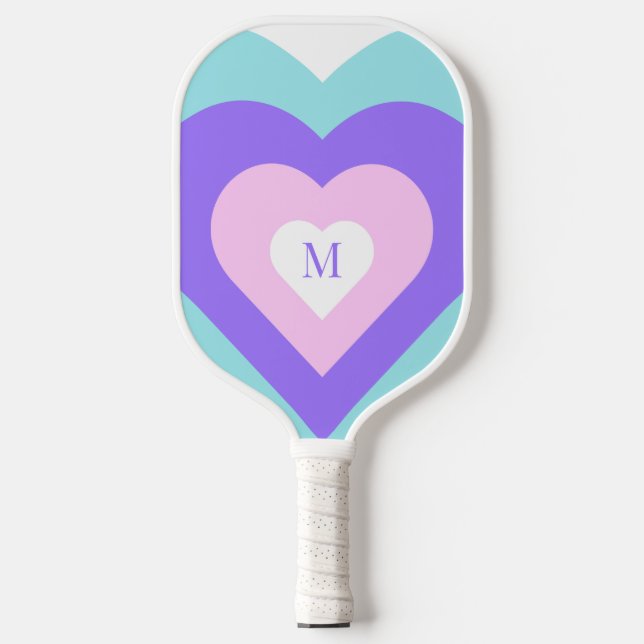 Bright Vibrant Y2k 2000s Multiple Hearts Picklebal Pickleball Paddle (Front)