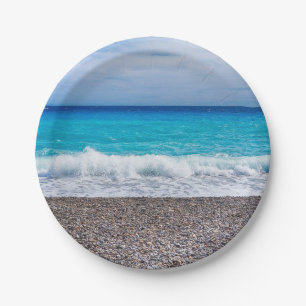 Bright View of the Sea Paper Plate