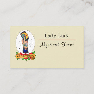 Bright Vintage Tarot Tattoo Business Card
