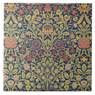 Bright Violet and Columbine (by William Morris) Ceramic Tile