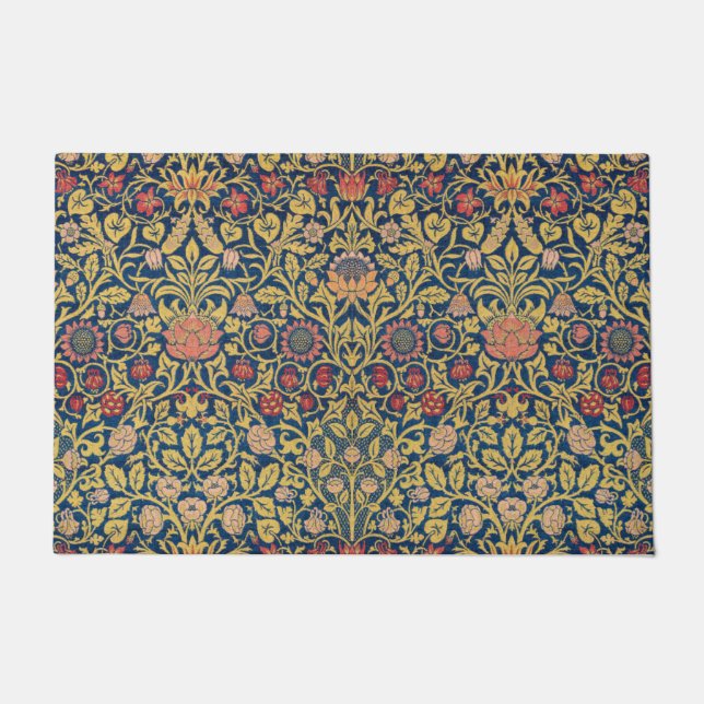 Bright Violet and Columbine (by William Morris) Doormat (Front)