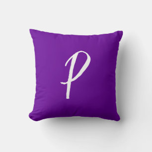 Bright Violet Purple Monogrammed Cushion