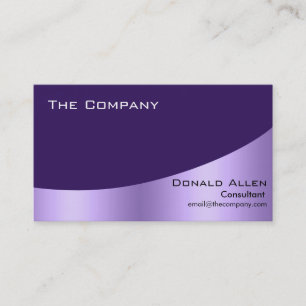 Bright Violet Steel Metal Professional Elegant Business Card
