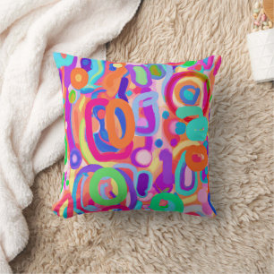 Bright Vivid Colours Pattern Cushion