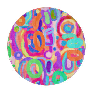 Bright Vivid Colours Pattern Cutting Board