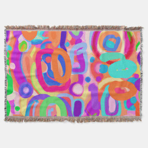 Bright Vivid Colours Pattern Throw Blanket