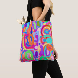 Bright Vivid Colours Pattern Tote Bag