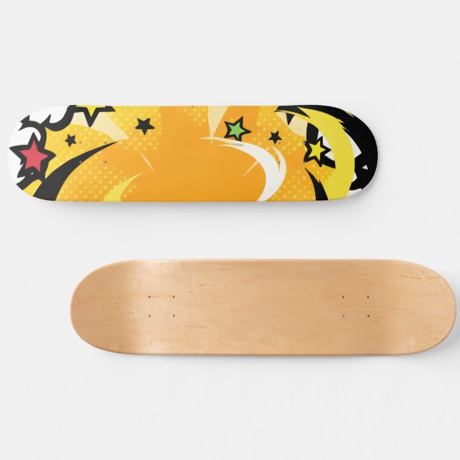 Bright Vivid Colours Pop Culture Vibe Skateboard (Horz)