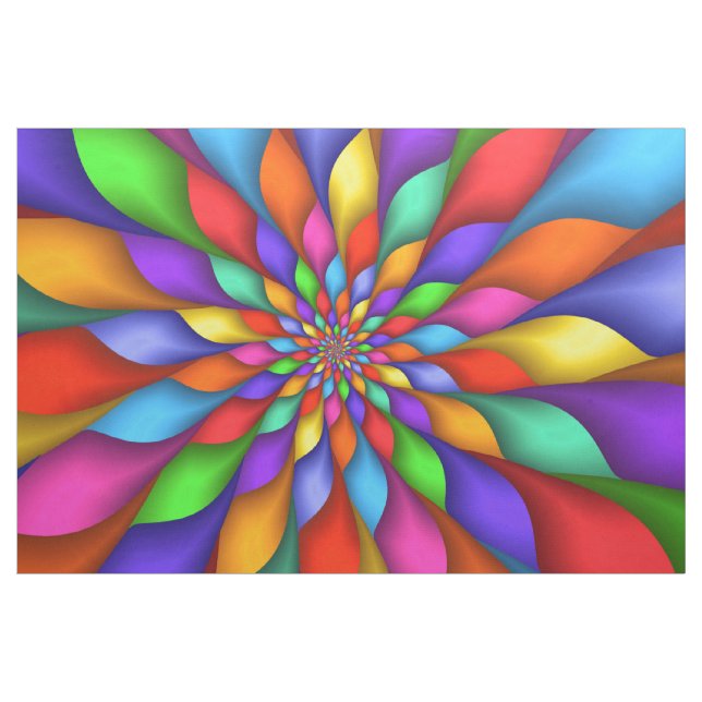 Bright Vivid Psychedelic Spiral Fabric (Yard)