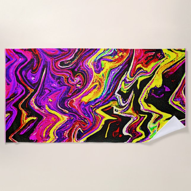 Bright Vivid Radiance Pattern Beach Towel (Front)