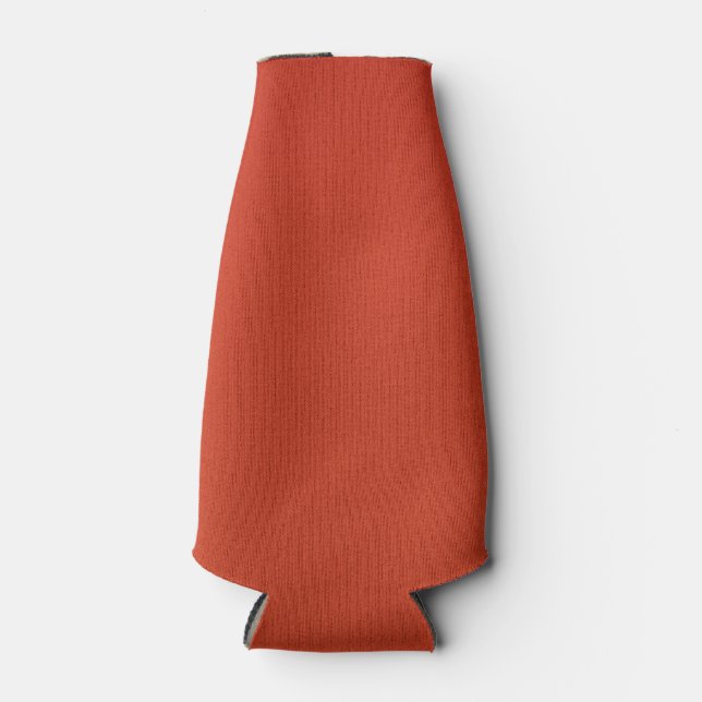 Bright Warm Red Grainy Texture Bottle Cooler (Front)