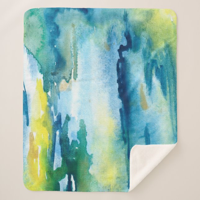 Bright watercolor abstract background. Watercolor  Sherpa Blanket (Front)