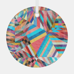 Bright Watercolor: Abstract Fantasy Background Glass Tree Decoration