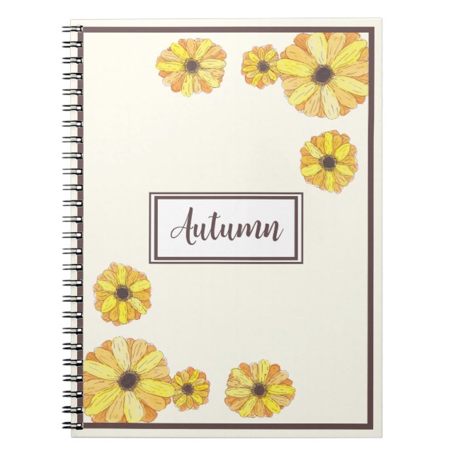 Bright Watercolor Autumn Floral Notebook (Front)