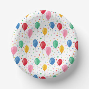 Bright Watercolor Balloon Paper Bowls Fun Party Plate