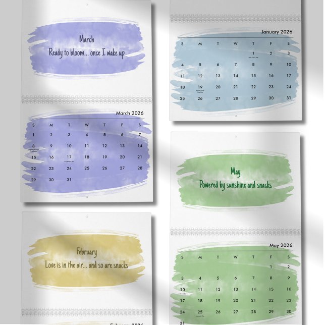 Bright Watercolor Brush Quote Calendar 2026 (Creator Uploaded)