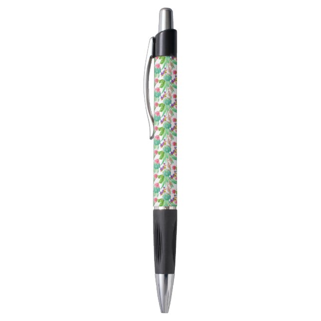 Bright Watercolor Cactus & Succulent Pattern (Top (Vertical))