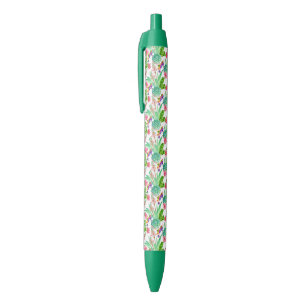 Bright Watercolor Cactus & Succulent Pattern Black Ink Pen
