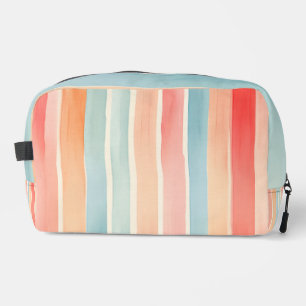 Bright Watercolor Colourful Stripe Pattern Dopp Kit