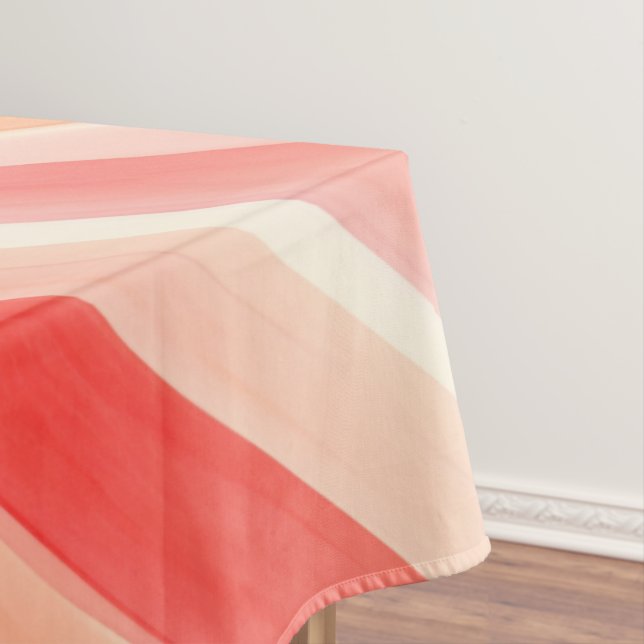 Bright Watercolor Colourful Stripe Pattern Tablecloth (In Situ)
