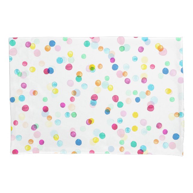 Bright Watercolor Dots: Seamless Pattern. Pillowcase (Front)
