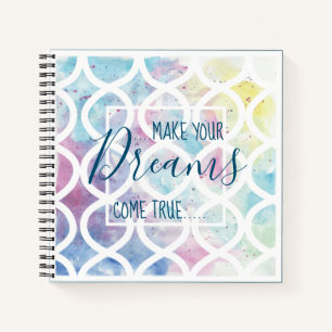 Bright watercolor elegant quote design notebook