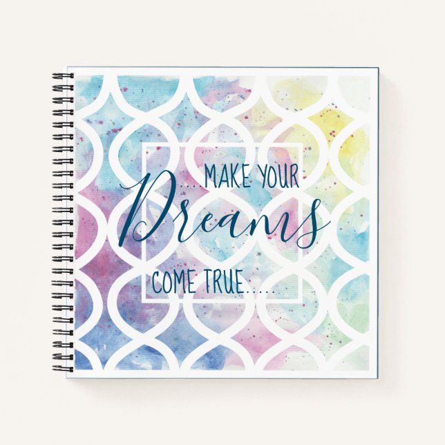 Bright watercolor elegant quote design notebook (Front)