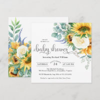 Bright Watercolor Sunflowers Baby Shower
