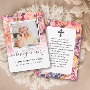 Bright Watercolor Sympathy Funeral Prayer Card