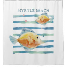 BRIGHT WATERCOLOR TROPICAL FISH, BEACH VACATION