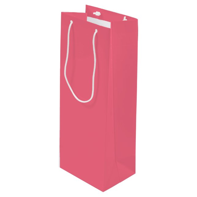 Bright Watermelon Pink - Wine Gift Bag (Front Angled)