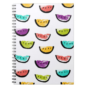 Bright watermelons: colourful seamless pattern. notebook
