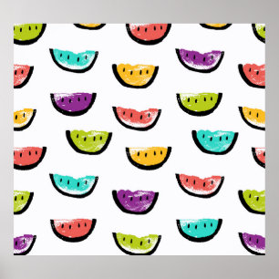 Bright watermelons: colourful seamless pattern. poster