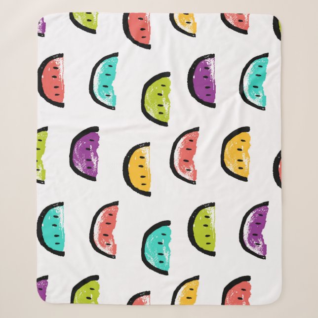 Bright watermelons: colourful seamless pattern. sherpa blanket (Front)