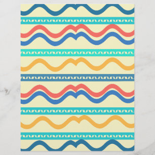 Bright Wavy Line Scrapbook Paper: