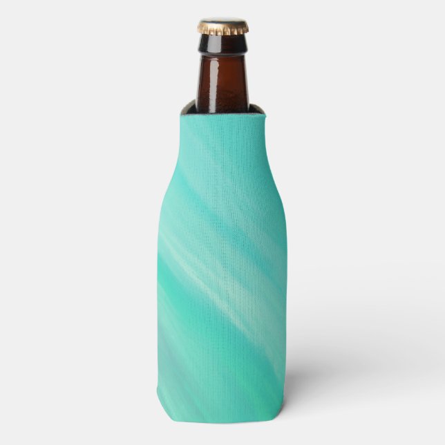 Bright Wavy Ocean Fluid Marble Bottle Cooler (Bottle Front)