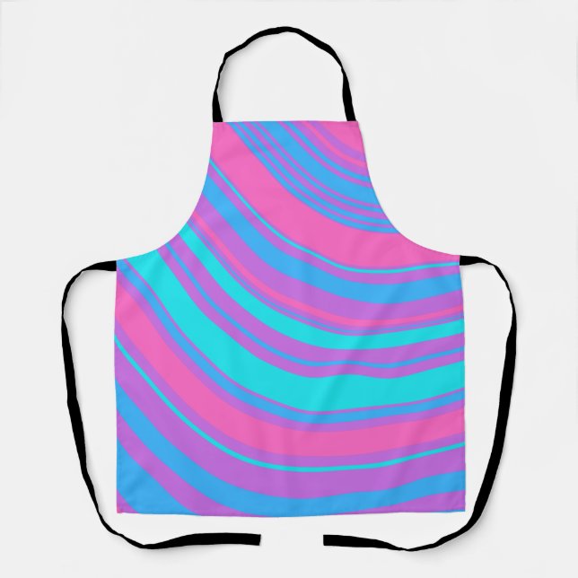 Bright Wavy Retro Pattern    Apron (Front)