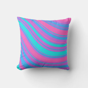 Bright Wavy Retro Pattern Cushion