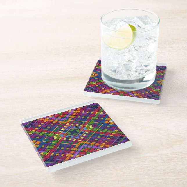 Bright Weave Glass Coaster (Angled)