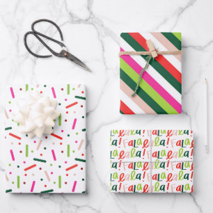 Bright Whimsical Christmas Holiday Wrapping Paper