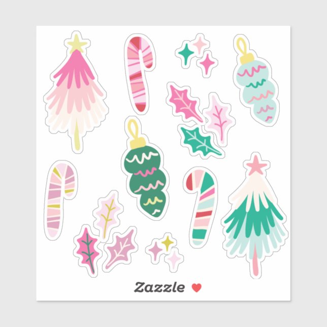 Bright Whimsical Christmas Illusrations (Sheet)