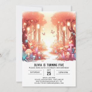 Bright Whimsical Woodland Digital Birthday Invitation